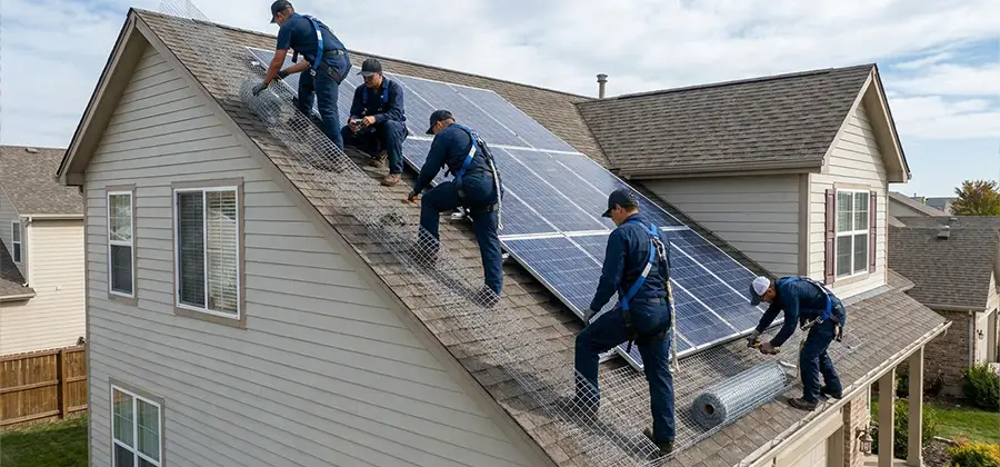 Pigeon Wire for Solar Panels in Douglasville